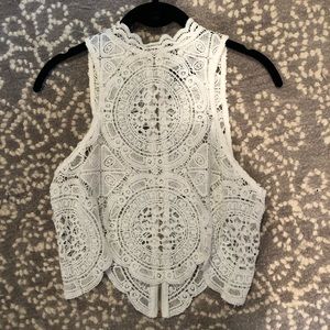 Windsor White Lace Crop Top